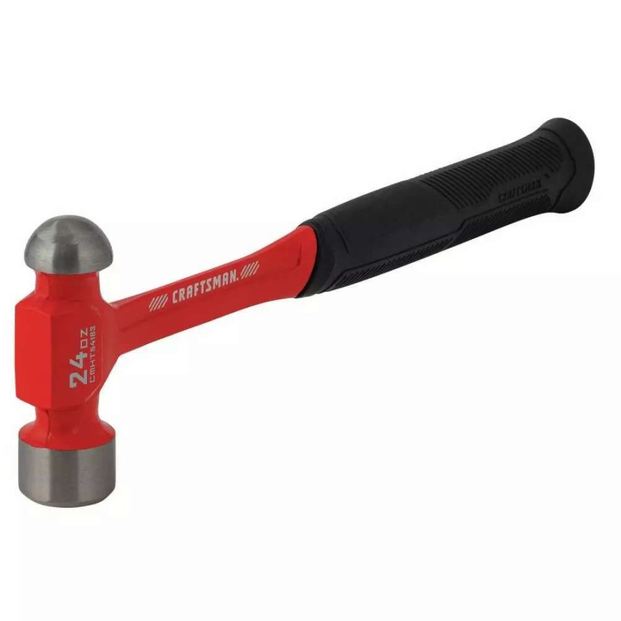 Hand Tools * | Craftsman Hammers 24-Oz Rounded Face Steel Head Steel Ball Peen Hammer