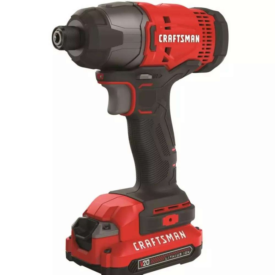 Power Tools * | Craftsman Impact Drivers 20-Volt Max 1/4-In Variable Speed Cordless Impact Driver (1-Battery Included)