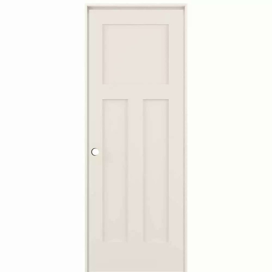 Interior Doors * | American Building Supply Prehung Interior Doors Shaker 28-In X 80-In Moonglow 3-Panel Craftsman Solid Core Prefinished Pine Mdf Right Hand Inswing Single Prehung Interior Door