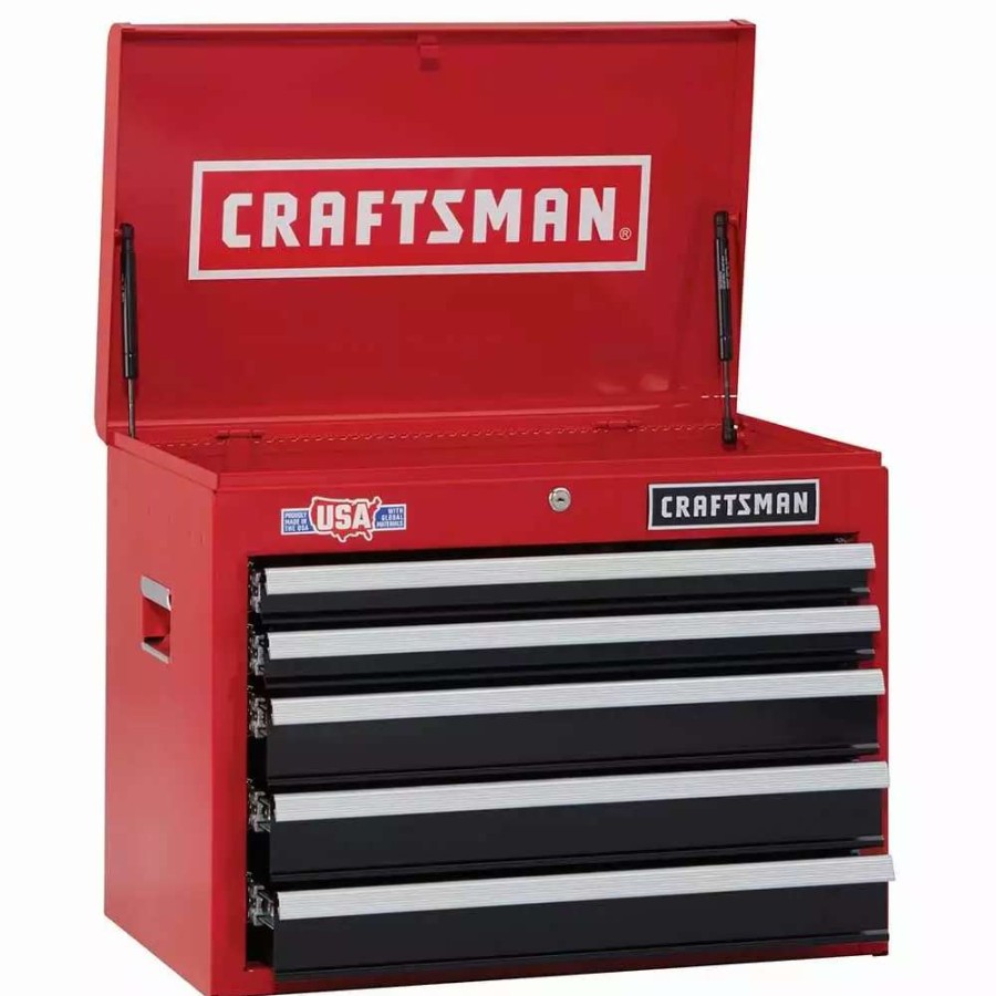 Tool Storage & Work Benches * | Craftsman Top Tool Chests 2000 Series 26-In W X 19.75-In H 5-Drawer Steel Tool Chest (Red)