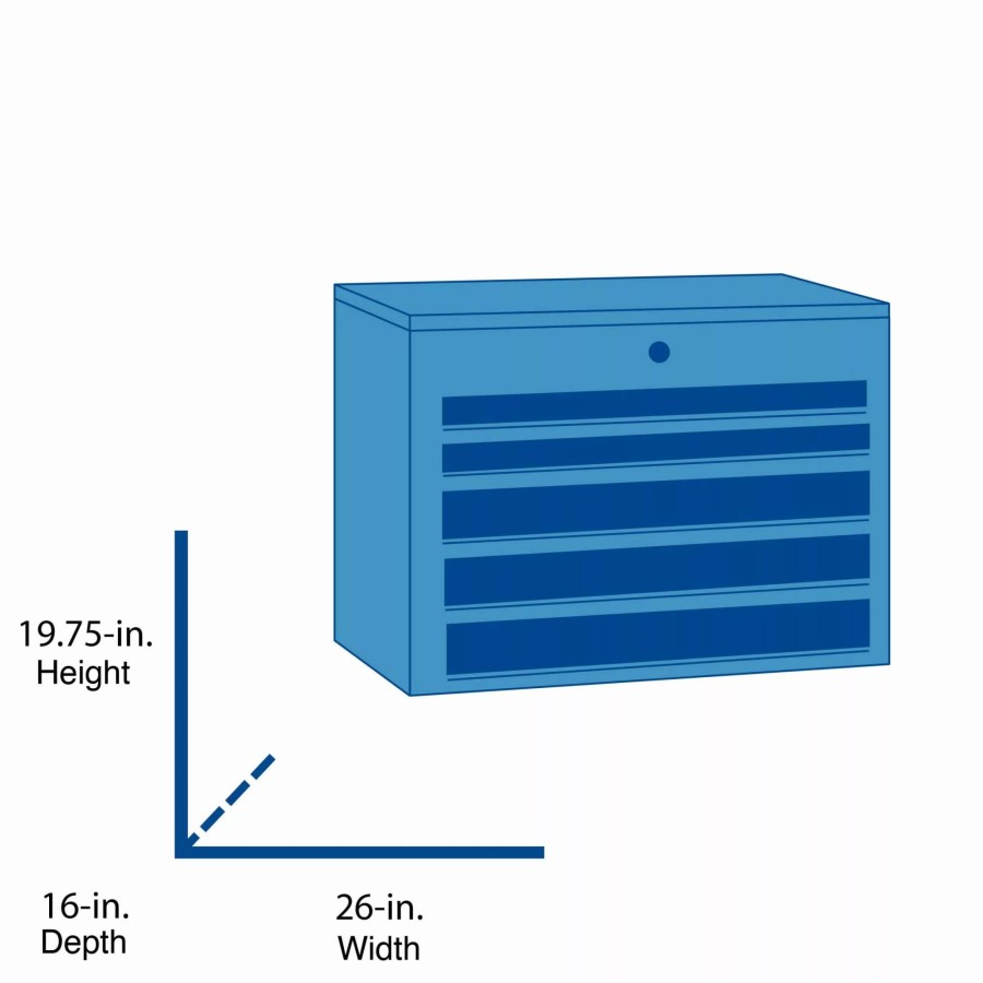 Tool Storage & Work Benches * | Craftsman Top Tool Chests 2000 Series 26-In W X 19.75-In H 5-Drawer Steel Tool Chest (Red)