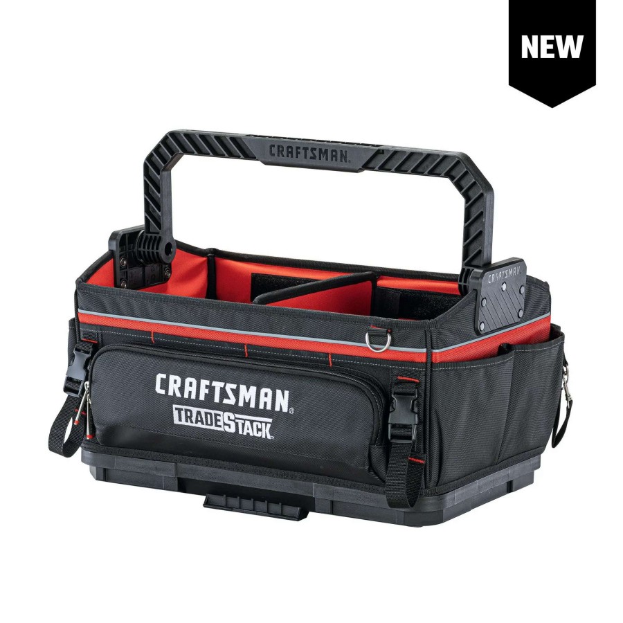 Tool Storage & Work Benches * | Craftsman Tool Bags Tradestack System Black/Red Polyester 22.375-In Zippered Tool Tote