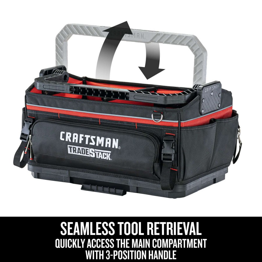 Tool Storage & Work Benches * | Craftsman Tool Bags Tradestack System Black/Red Polyester 22.375-In Zippered Tool Tote