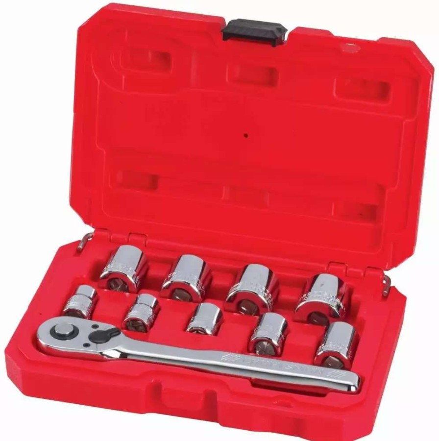 Hand Tools * | Craftsman Mechanics Tool Sets 10-Piece Standard (Sae) Polished Chrome Mechanics Tool Set (3/8-In)