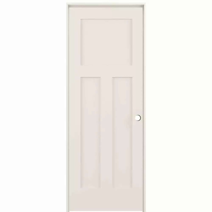 Interior Doors * | American Building Supply Prehung Interior Doors Shaker 28-In X 80-In Moonglow 3-Panel Craftsman Solid Core Prefinished Pine Mdf Left Hand Inswing Single Prehung Interior Door