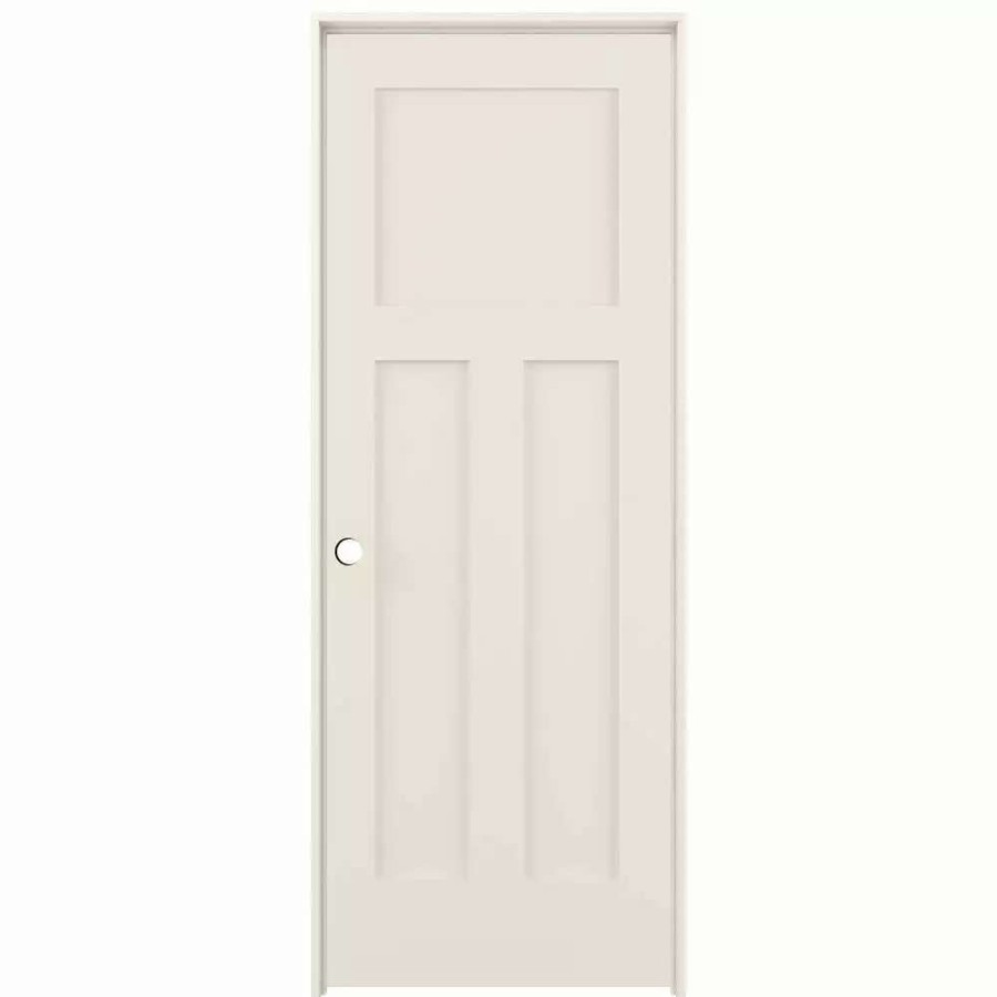 Interior Doors * | American Building Supply Prehung Interior Doors Shaker 36-In X 80-In Moonglow 3-Panel Craftsman Solid Core Prefinished Pine Mdf Right Hand Inswing Single Prehung Interior Door