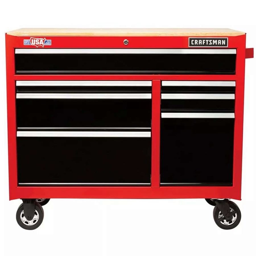 Tool Storage & Work Benches * | Craftsman Bottom Tool Cabinets 2000 Series 41-In W X 35-In H 7-Drawer Steel Rolling Tool Cabinet (Red)