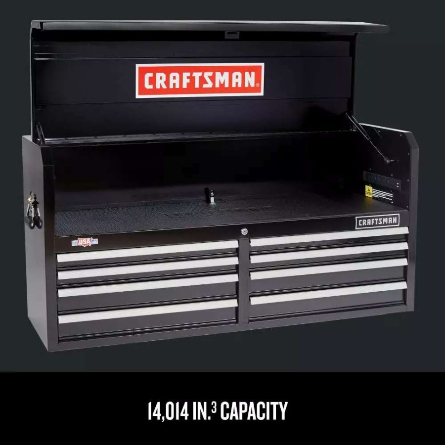 Tool Storage & Work Benches * | Craftsman Top Tool Chests 2000 Series 51.5-In W X 24.5-In H 8-Drawer Steel Tool Chest (Black)