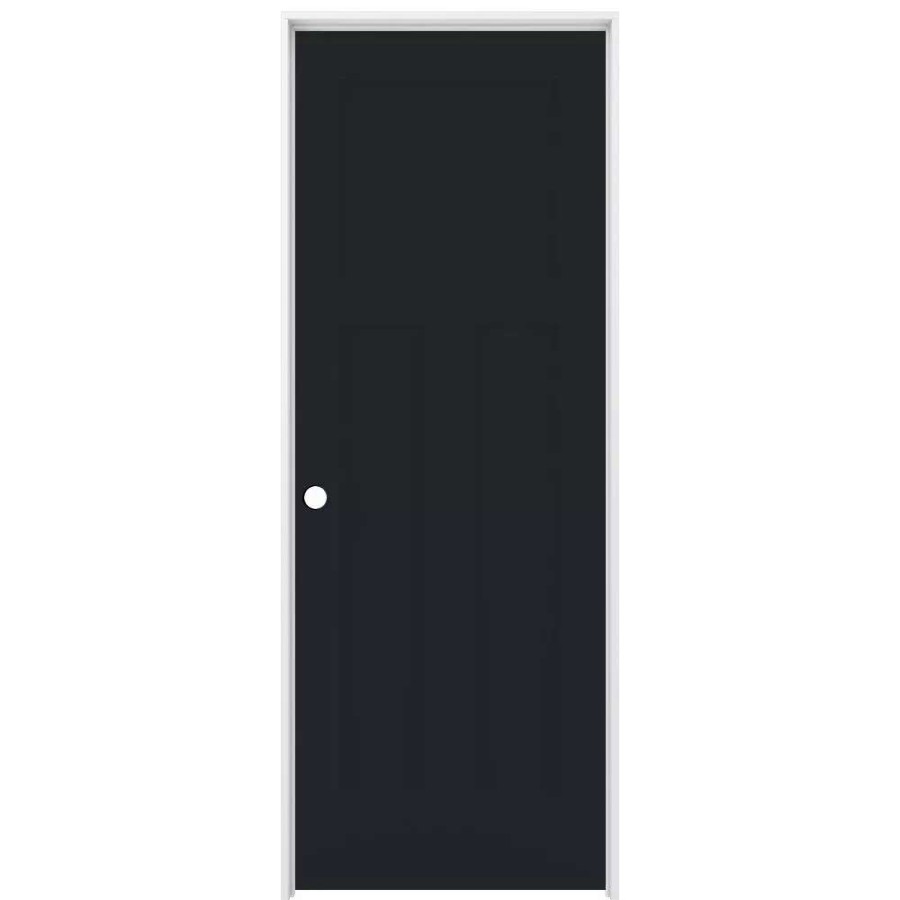 Interior Doors * | American Building Supply Prehung Interior Doors Shaker 36-In X 80-In Midnight 3-Panel Craftsman Solid Core Prefinished Pine Mdf Left Hand Inswing Single Prehung Interior Door