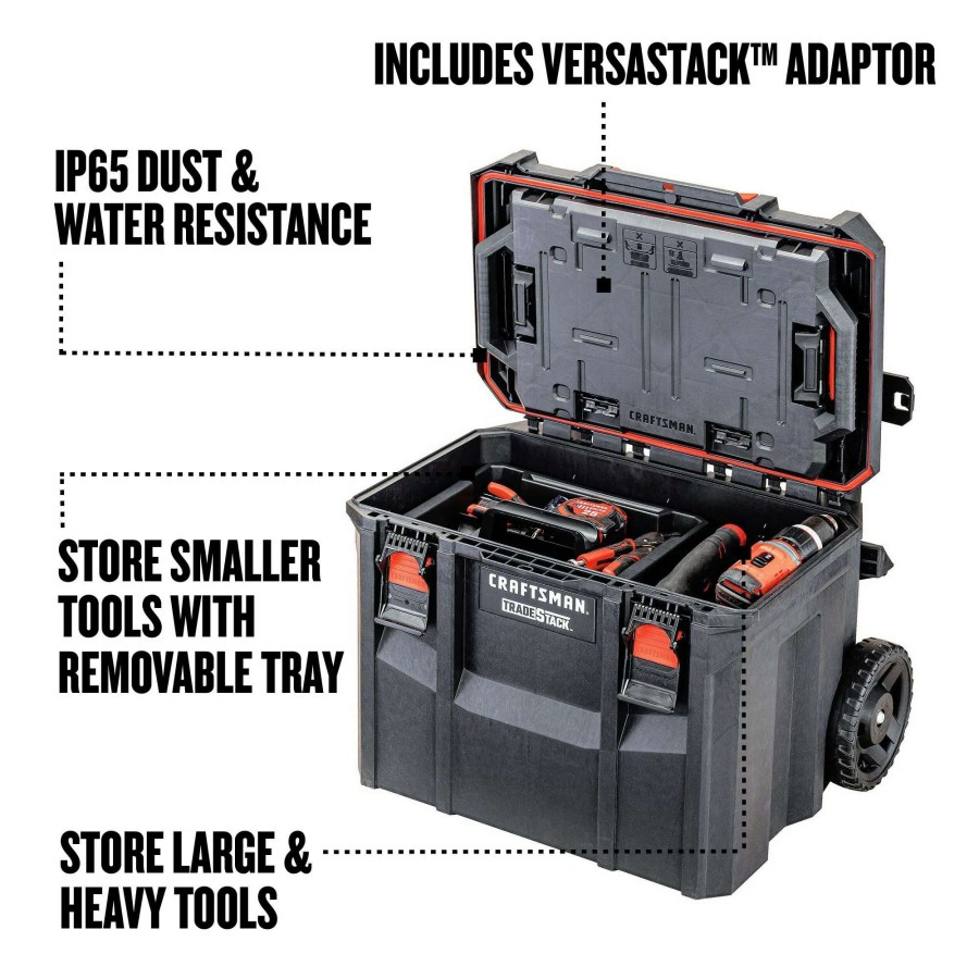 Tool Storage & Work Benches * | Craftsman Portable Tool Boxes Cm Tradestack Pro Wheels