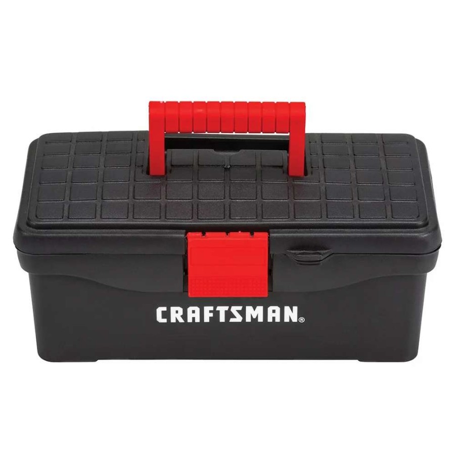 Tool Storage & Work Benches * | Craftsman Portable Tool Boxes 13-In (No Drawer Slides) Red Plastic Lockable Tool Box