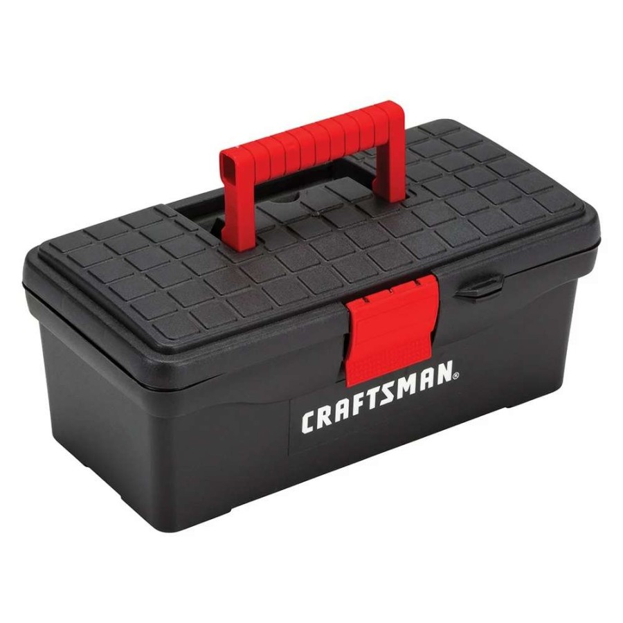 Tool Storage & Work Benches * | Craftsman Portable Tool Boxes 13-In (No Drawer Slides) Red Plastic Lockable Tool Box