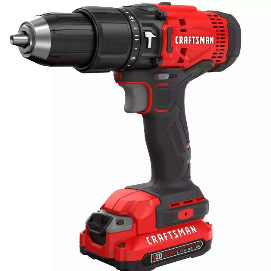 Power Tools * | Craftsman Hammer Drills V20 1/2-In 20-Volt Max Variable Speed Cordless Hammer Drill (2-Batteries Included)