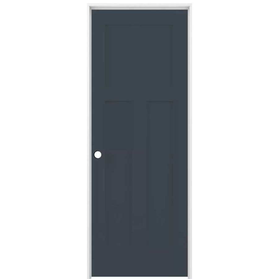 Interior Doors * | American Building Supply Prehung Interior Doors Shaker 32-In X 80-In Slate 3-Panel Craftsman Solid Core Prefinished Pine Mdf Right Hand Inswing Single Prehung Interior Door