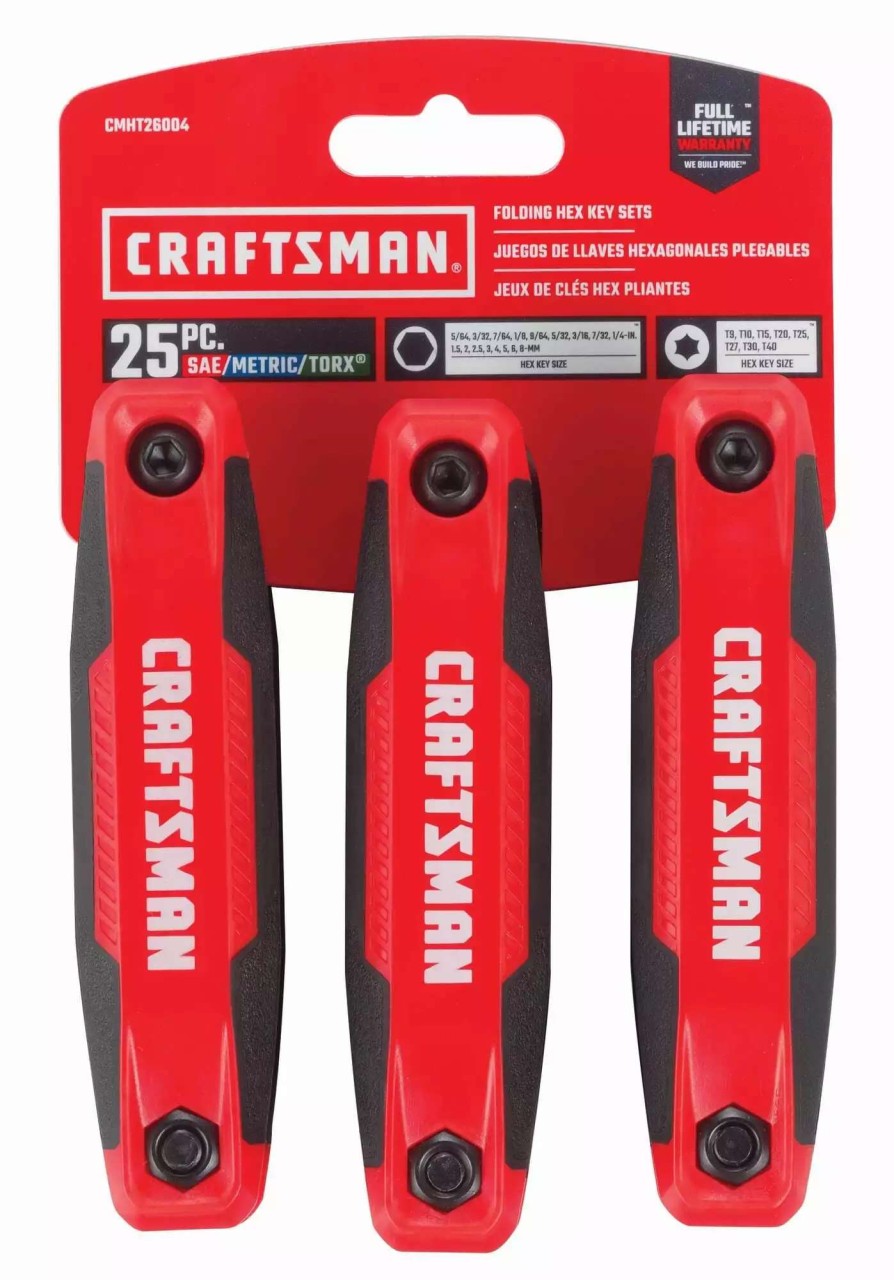 Hand Tools * | Craftsman Hex Keys & Torx Keys 25-Key Standard (Sae) And Metric Combination Folding Hex Key Set