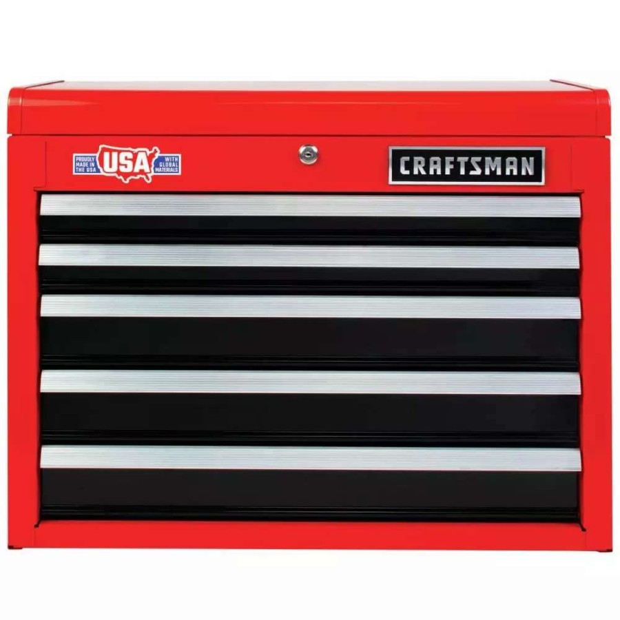 Tool Storage & Work Benches * | Craftsman Top Tool Chests 2000 Series 26-In W X 19.75-In H 5-Drawer Steel Tool Chest (Red)