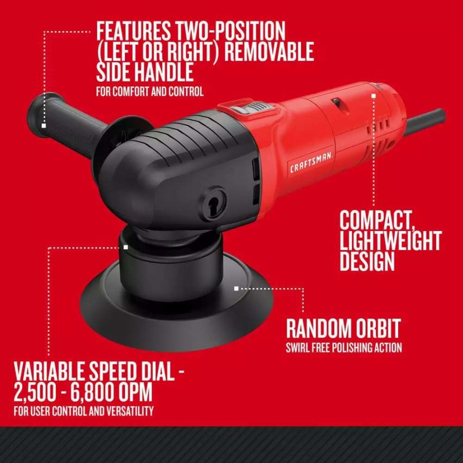 Power Tools * | Craftsman Polishers 5-In Variable Speed Corded Polisher