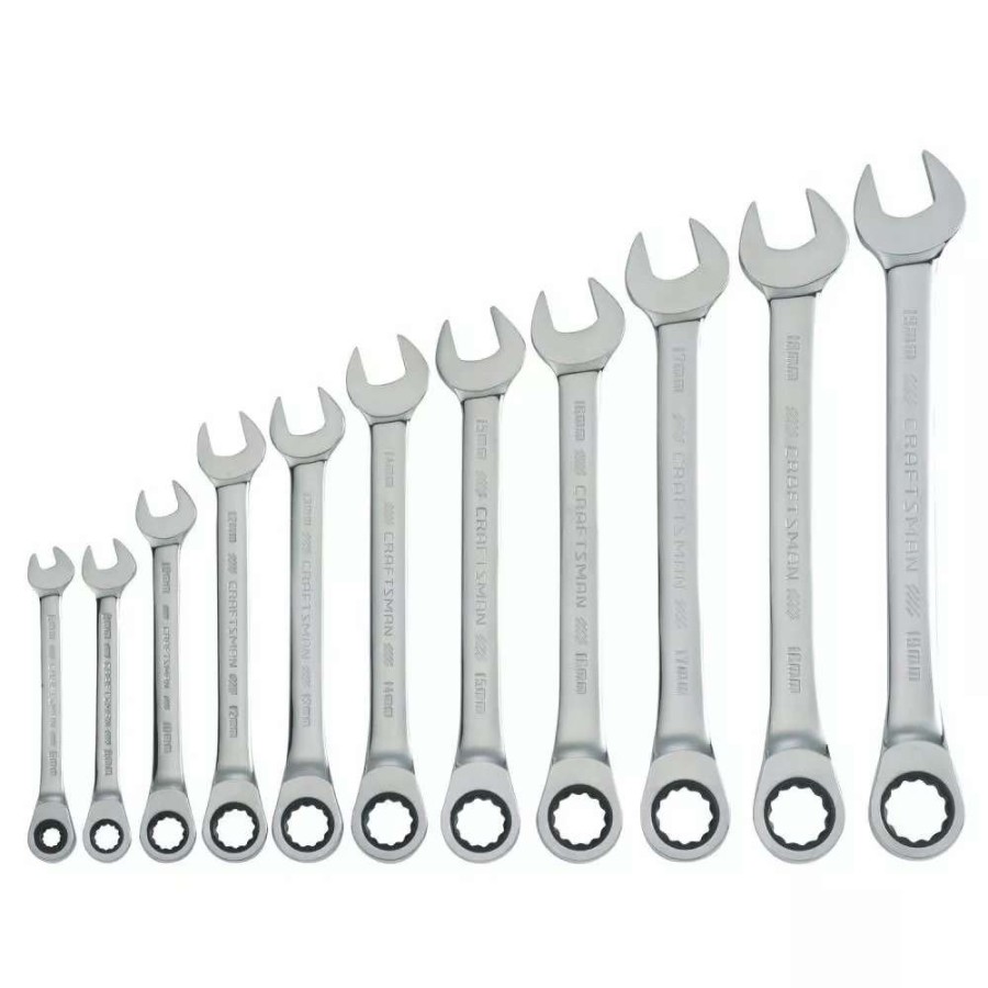 Hand Tools * | Craftsman Ratchet Wrenches & Sets 11-Piece Set 12-Point Metric Ratchet Wrench Set