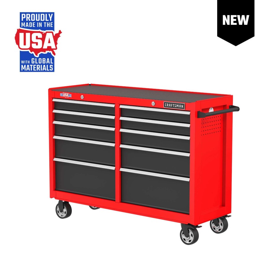 Tool Storage & Work Benches * | Craftsman Bottom Tool Cabinets 2000 52-In 10-Drawer Cabinet Red