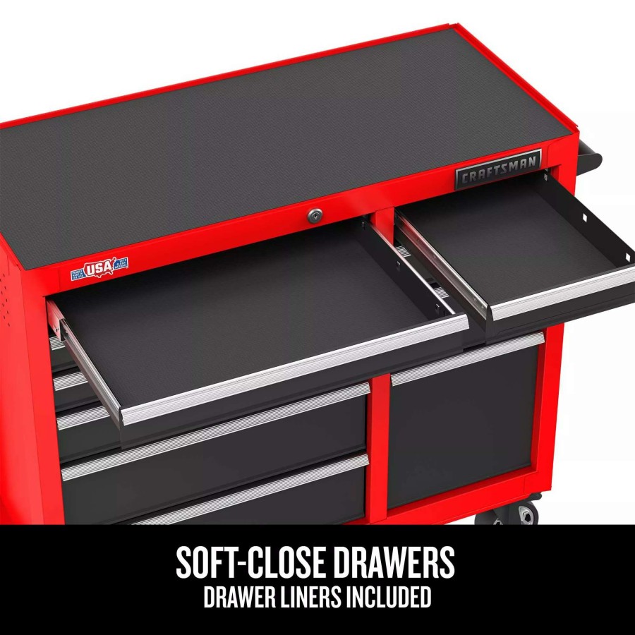 Tool Storage & Work Benches * | Craftsman Bottom Tool Cabinets 2000 52-In 10-Drawer Cabinet Red