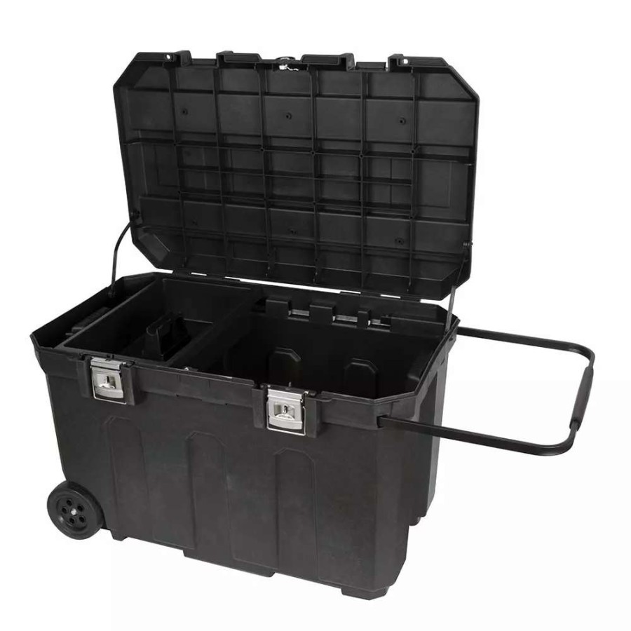 Tool Storage & Work Benches * | Craftsman Portable Tool Boxes 37-In Black Plastic Wheels Lockable Tool Box