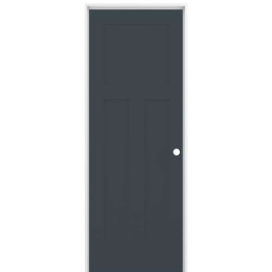 Interior Doors * | American Building Supply Prehung Interior Doors Shaker 32-In X 80-In Slate 3-Panel Craftsman Solid Core Prefinished Pine Mdf Left Hand Inswing Single Prehung Interior Door