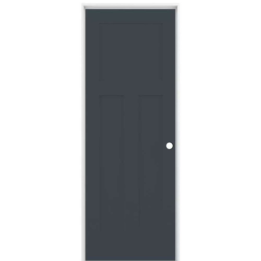 Interior Doors * | Reliabilt Prehung Interior Doors Shaker 36-In X 80-In Slate 3-Panel Craftsman Solid Core Prefinished Pine Mdf Left Hand Inswing Single Prehung Interior Door