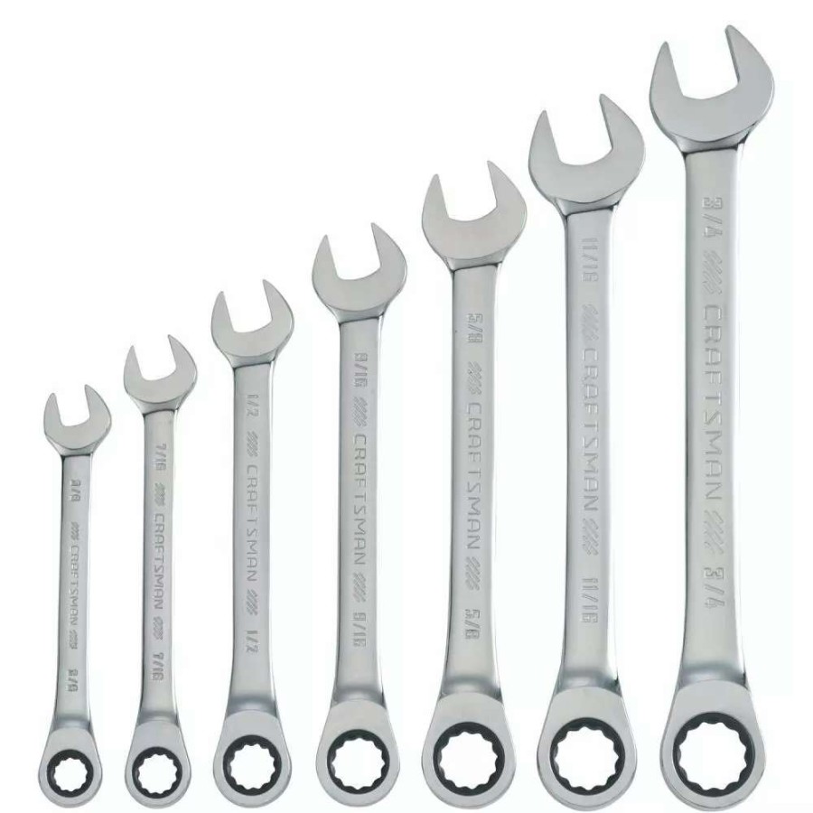 Hand Tools * | Craftsman Ratchet Wrenches & Sets 7-Piece Set 12-Point Standard (Sae) Ratchet Wrench Set