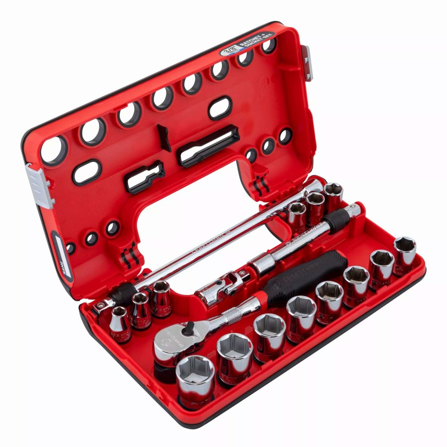 Hand Tools * | Craftsman Sockets & Socket Sets V-Series 18-Piece Metric 3/8-In Drive 6-Point Set Shallow Socket Set