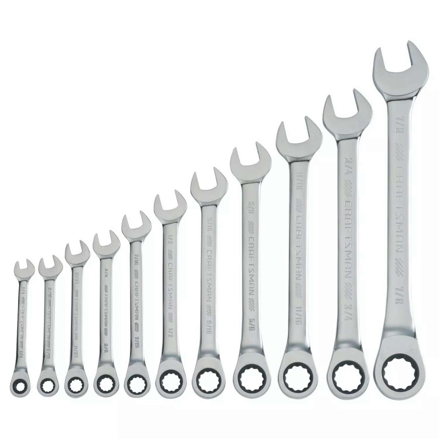 Hand Tools * | Craftsman Ratchet Wrenches & Sets 11-Piece Set 12-Point Standard (Sae) Ratchet Wrench Set