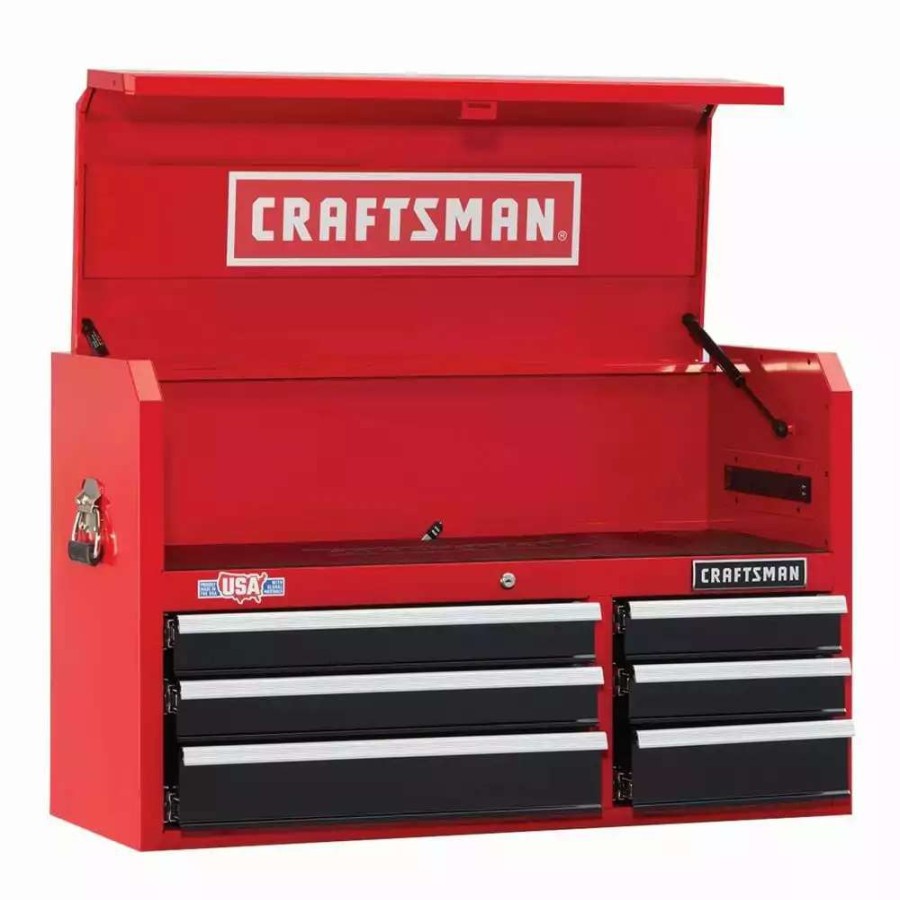 Tool Storage & Work Benches * | Craftsman Top Tool Chests 2000 Series 40.5-In W X 24.5-In H 6-Drawer Steel Tool Chest (Red)