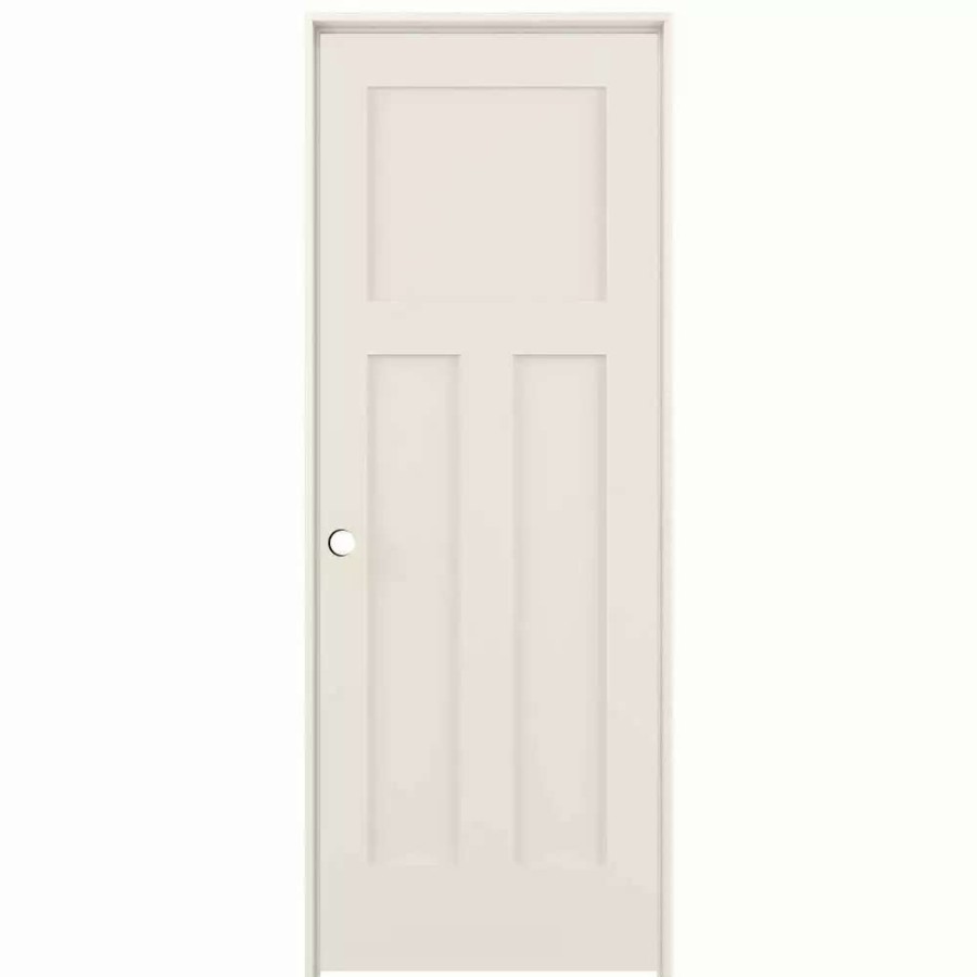 Interior Doors * | American Building Supply Prehung Interior Doors Shaker 32-In X 80-In Moonglow 3-Panel Craftsman Solid Core Prefinished Pine Mdf Right Hand Inswing Single Prehung Interior Door