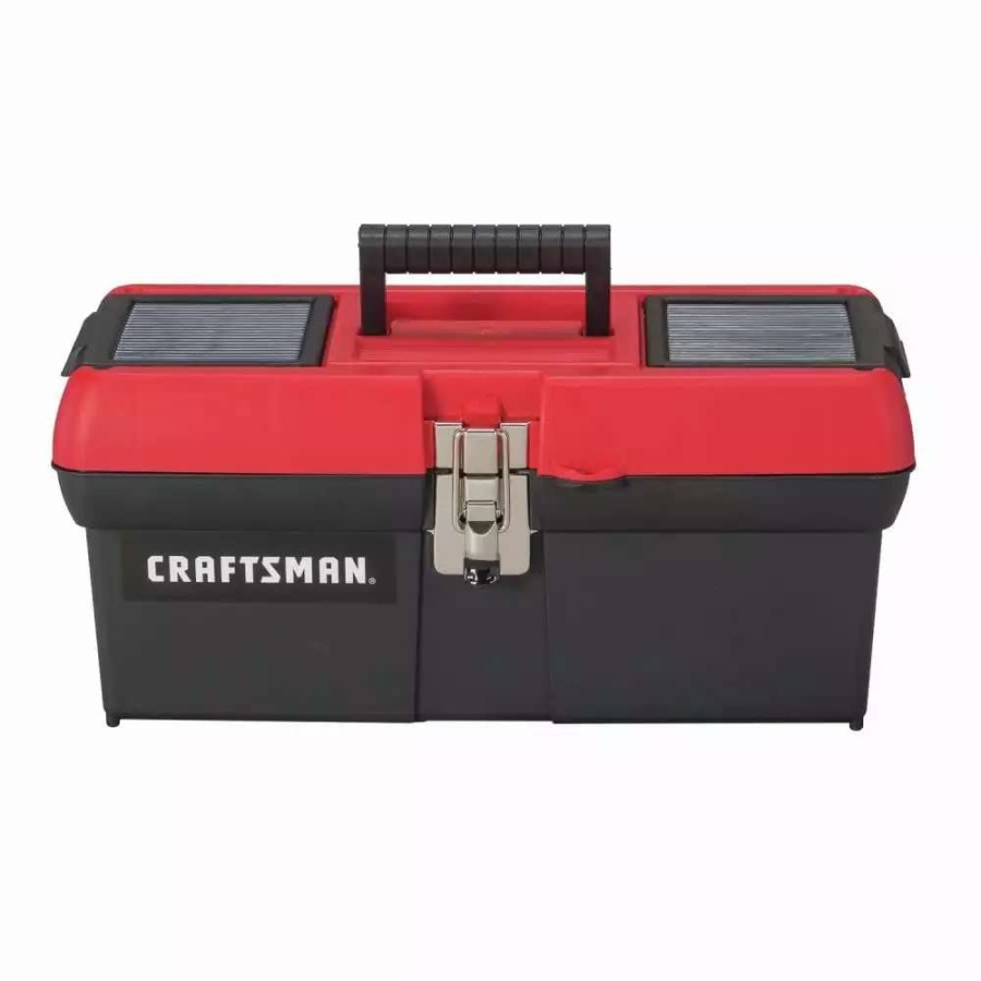 Tool Storage & Work Benches * | Craftsman Portable Tool Boxes Diy 16-In Red Plastic Lockable Tool Box