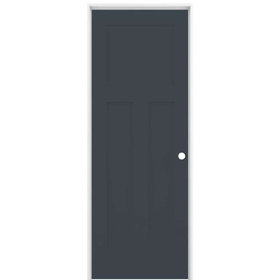 Interior Doors * | American Building Supply Prehung Interior Doors Shaker 24-In X 80-In Slate 3-Panel Craftsman Solid Core Prefinished Pine Mdf Left Hand Inswing Single Prehung Interior Door