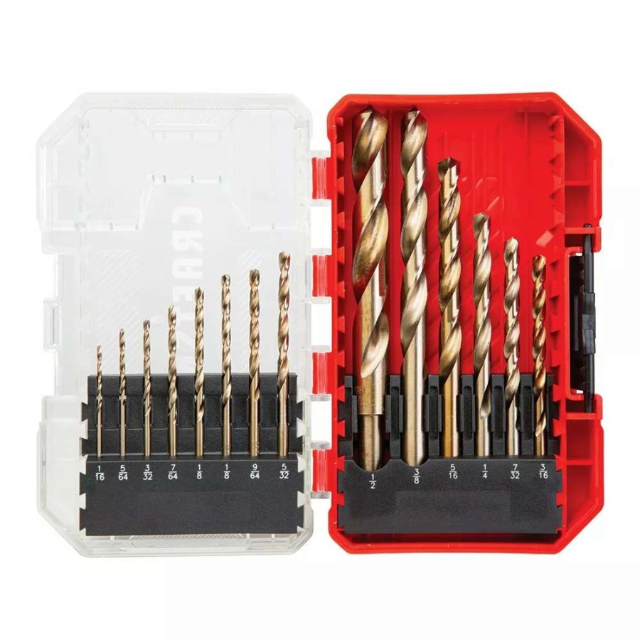 Power Tool Accessories * | Craftsman Twist Drill Bits 14-Piece Assorted X Set Gold Ferrous Coated Hss Twist Drill Bit Set