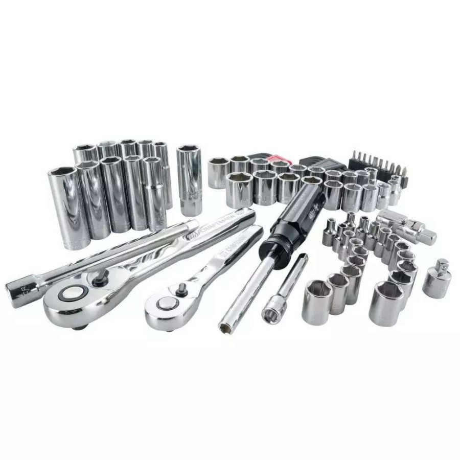 Hand Tools * | Craftsman Mechanics Tool Sets 83-Piece Standard (Sae) And Metric Combination Polished Chrome Mechanics Tool Set (1/4-In; 3/8-In)