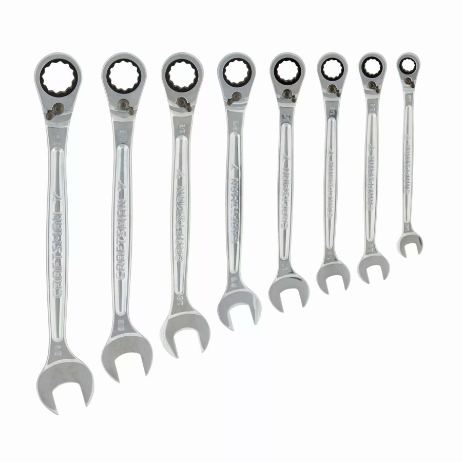 Hand Tools * | Craftsman Ratchet Wrenches & Sets V-Series 7-Piece Set 6-Point Standard (Sae) Flexible Head Ratchet Wrench Set