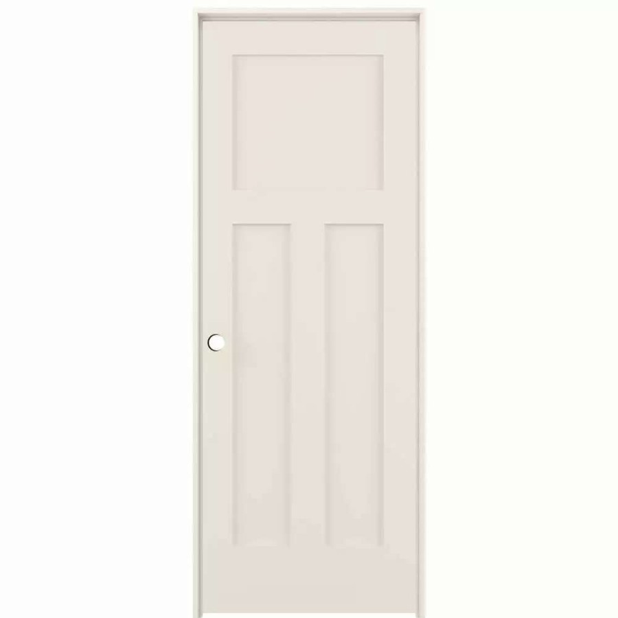 Interior Doors * | American Building Supply Prehung Interior Doors Shaker 24-In X 80-In Moonglow 3-Panel Craftsman Solid Core Prefinished Pine Mdf Right Hand Inswing Single Prehung Interior Door