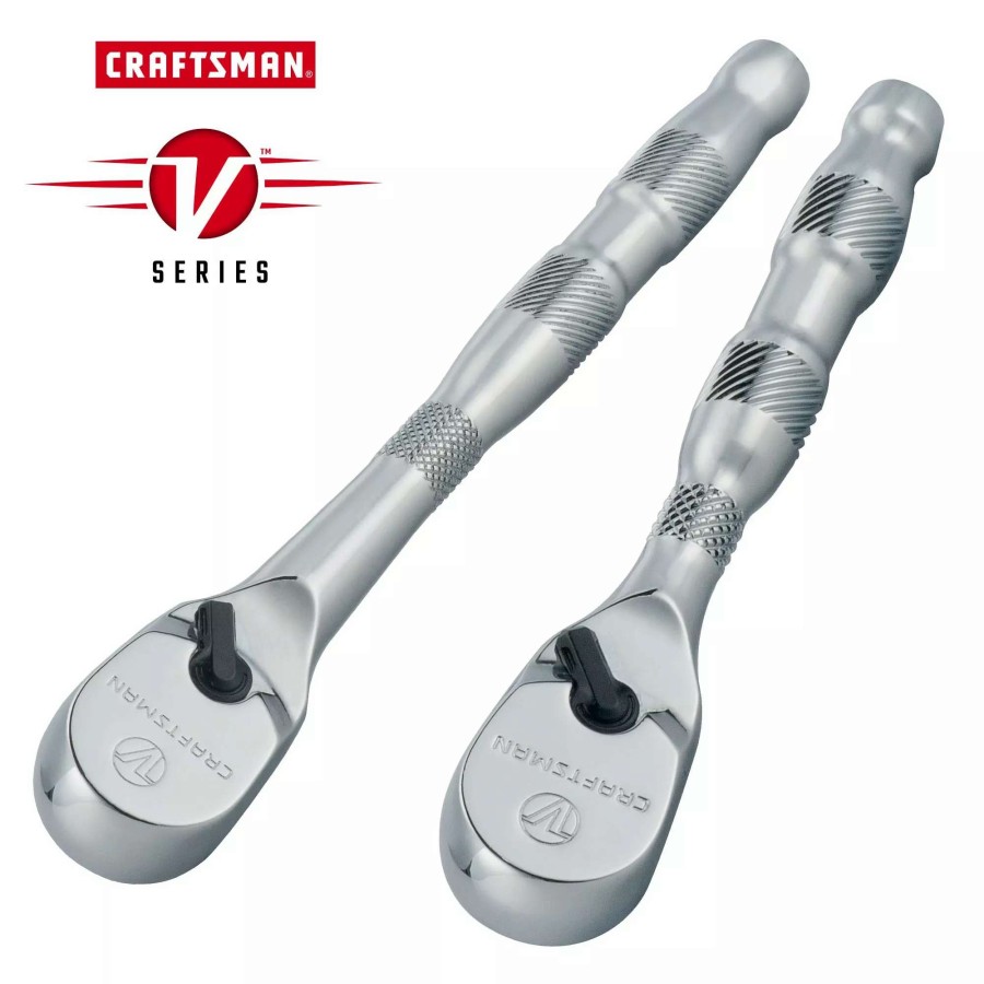 Hand Tools * | Craftsman Ratchets & Ratchet Sets V-Series 2-Piece Set Drive Standard Ratchet Set