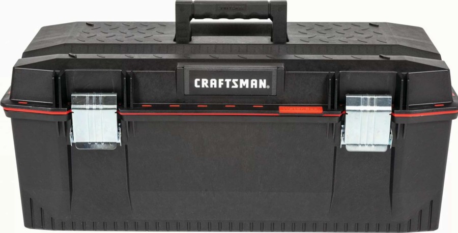 Tool Storage & Work Benches * | Craftsman Portable Tool Boxes Pro 28-In Red Plastic Lockable Tool Box