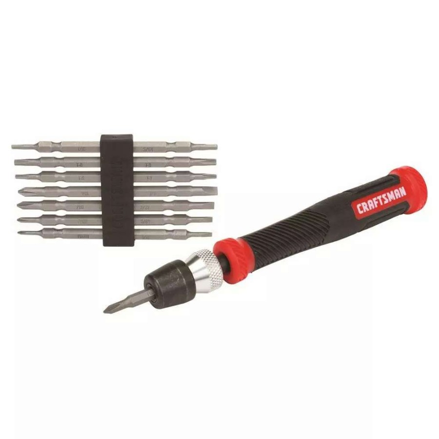 Hand Tools * | Craftsman Screwdrivers Precision 14-Piece Bi-Material Handle Set Multi-Bit Screwdriver Set