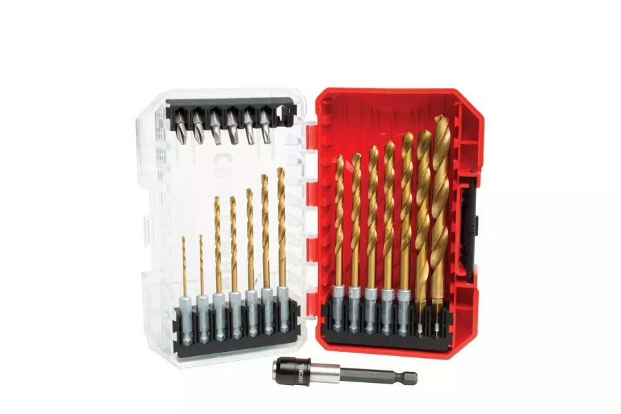 Power Tool Accessories * | Craftsman Twist Drill Bits 21-Piece Assorted X Set Titanium Twist Drill Bit Set