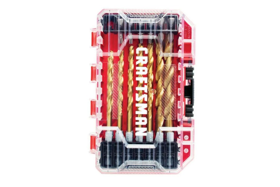 Power Tool Accessories * | Craftsman Twist Drill Bits 21-Piece Assorted X Set Titanium Twist Drill Bit Set