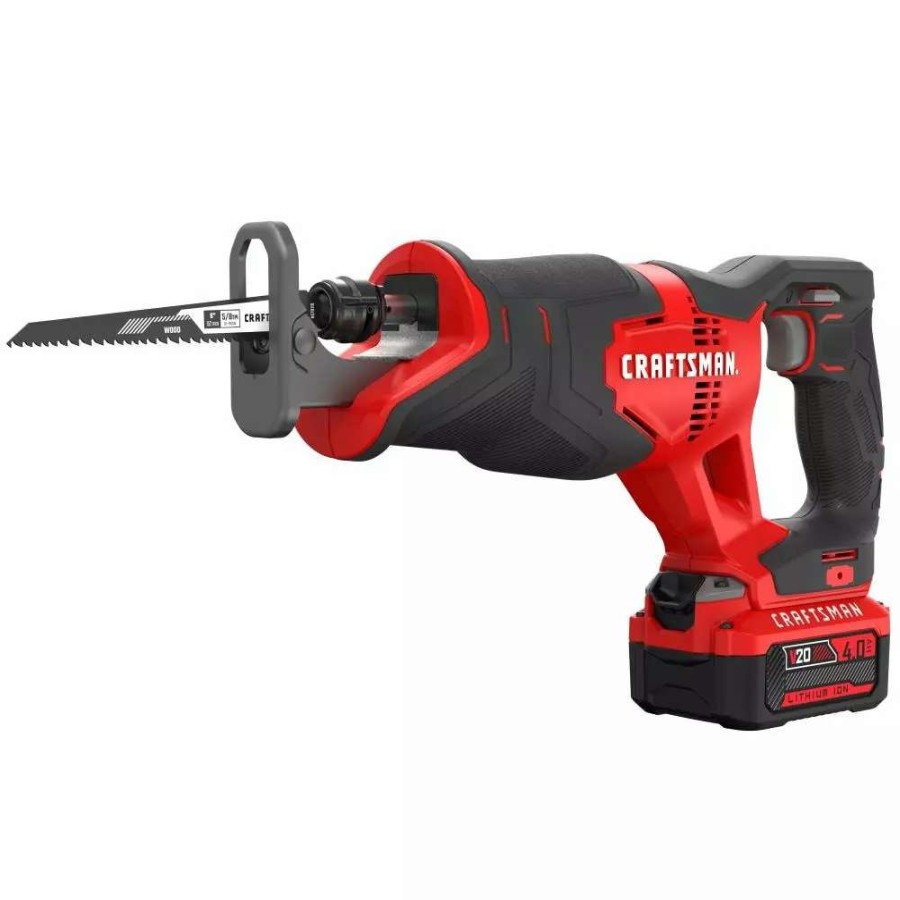 Power Tools * | Craftsman Reciprocating Saws V20 20-Volt Max Variable Speed Cordless Reciprocating Saw (Charger Included And Battery Included)