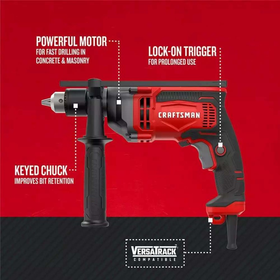 Power Tools * | Craftsman Hammer Drills 1/2-In 7-Amp Corded Hammer Drill (Tool Only)